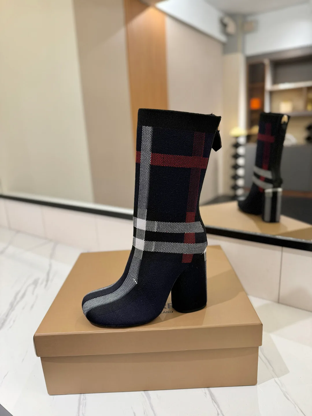 Burberry Knee-High Boots in Blue · view 4
