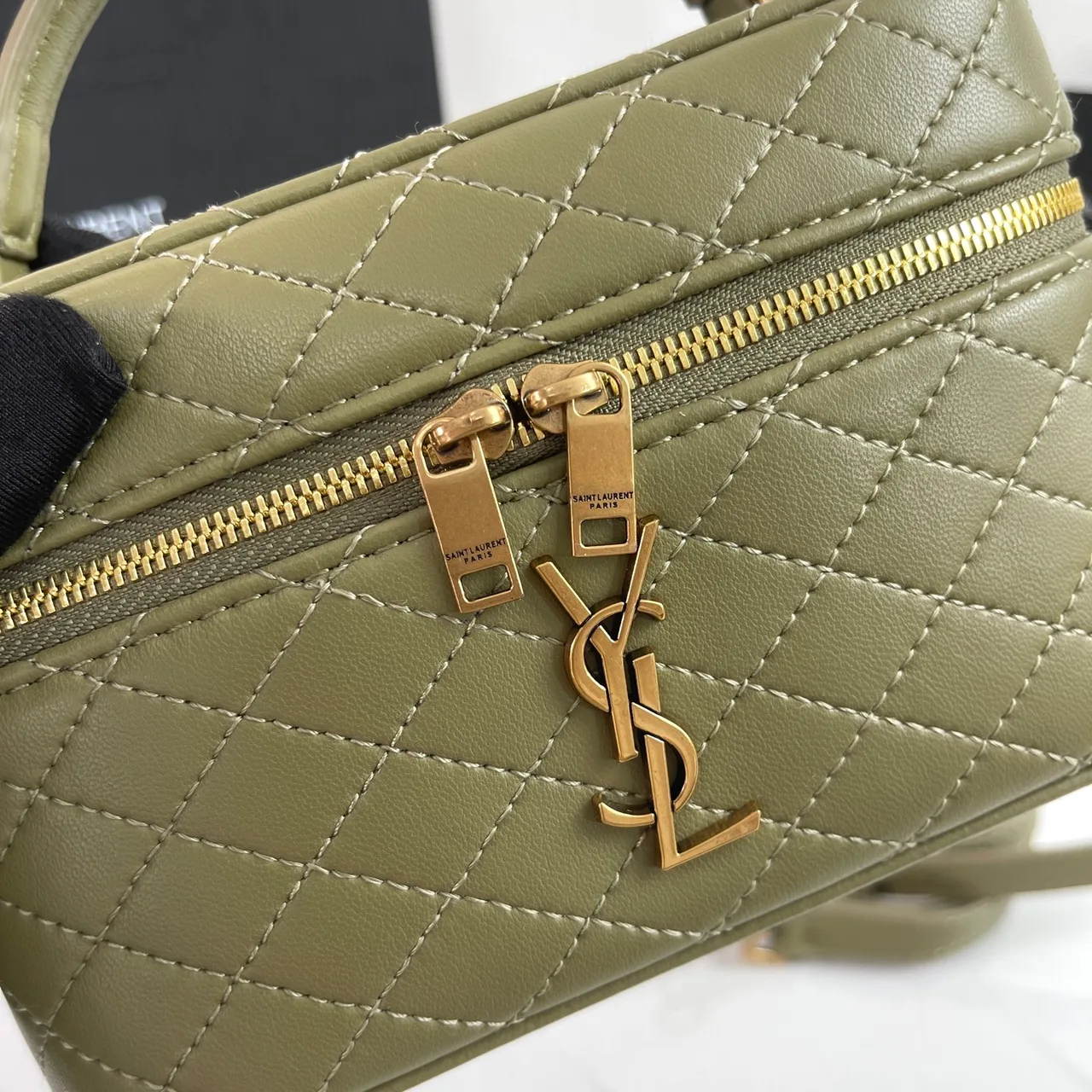 Saint Laurent Quilted Crossbody Bag in Green · view 6
