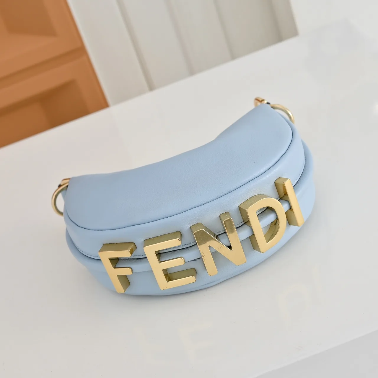 Fendi Crescent Shoulder Bag in Blue · view 3