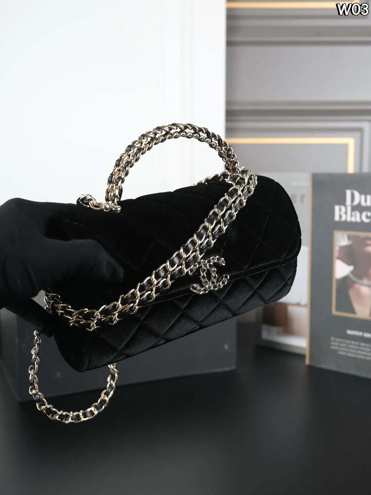 Chanel Kelly Chain-Handle Bag in Black · view 6