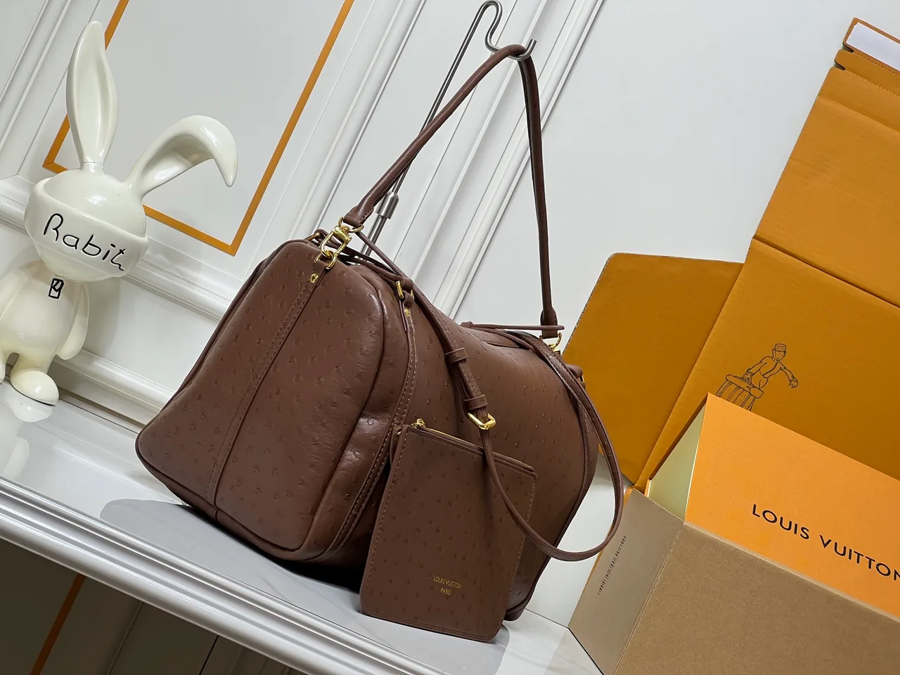 Louis Vuitton Cowhide Canvas Duffel Bag in Brown · view 2