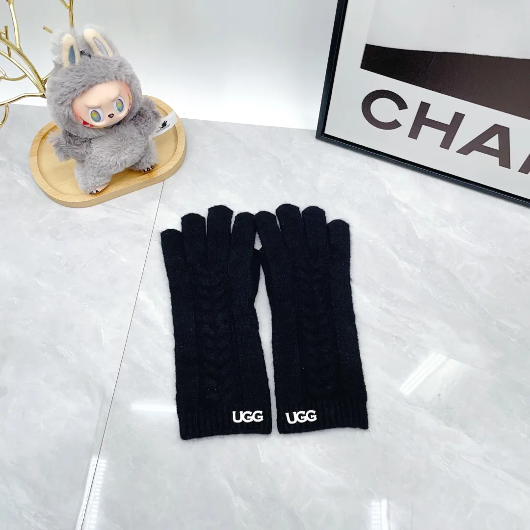 UGG Wool Hat Scarf and Gloves Set in Black · view 7