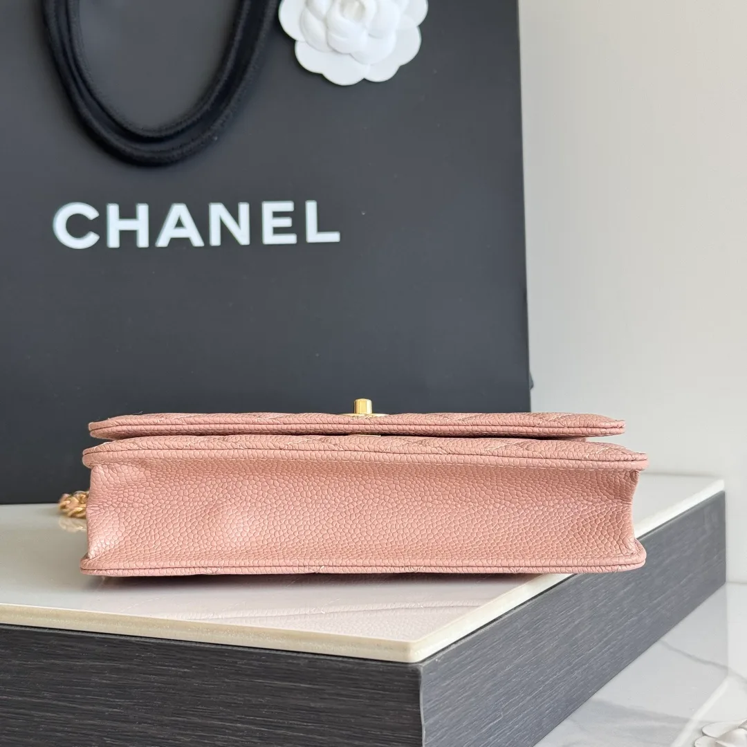 Chanel Calfskin Quilted Clutch in Pink · view 5