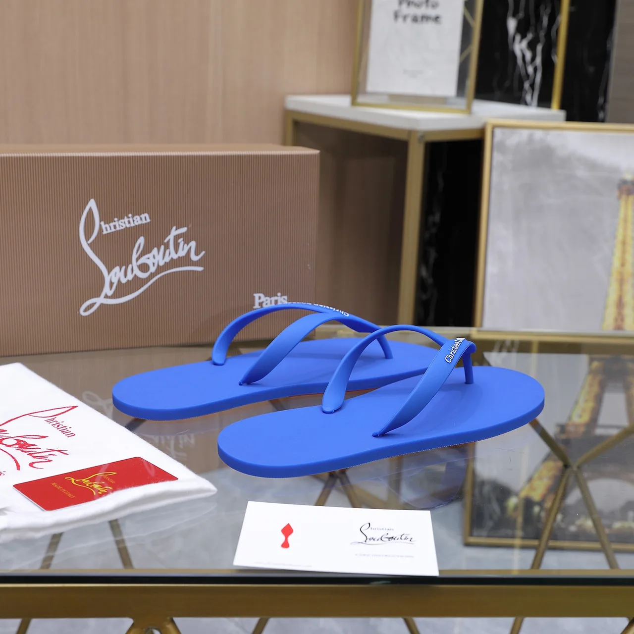 Christian Louboutin Flip-Flops in Blue & Green & Pink & Yellow · view 6
