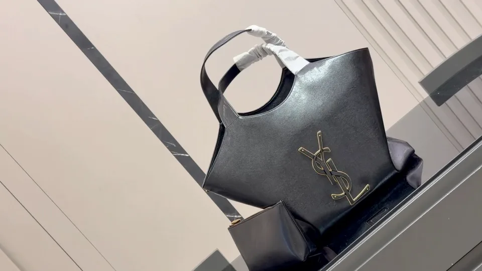 Saint Laurent Gaby Tote in Black & Brown · view 1