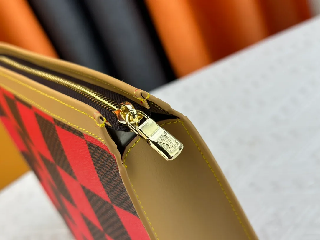 Louis Vuitton Canvas Clutch in Red · view 6