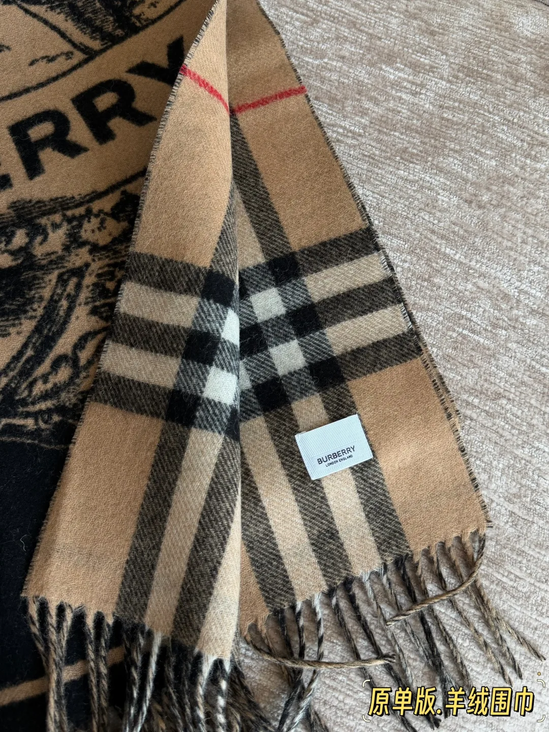 Burberry Check Reversible Scarf in Brown · view 3