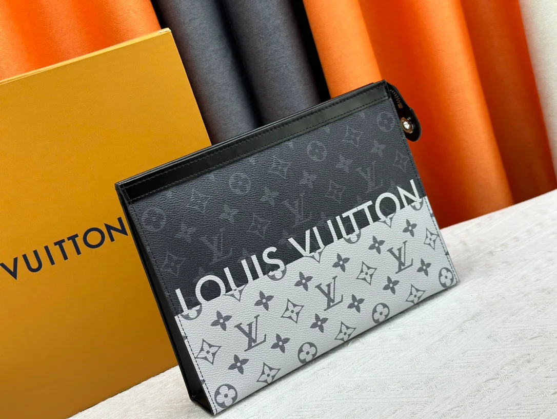 Louis Vuitton Canvas Monogram Clutch in Black · view 2