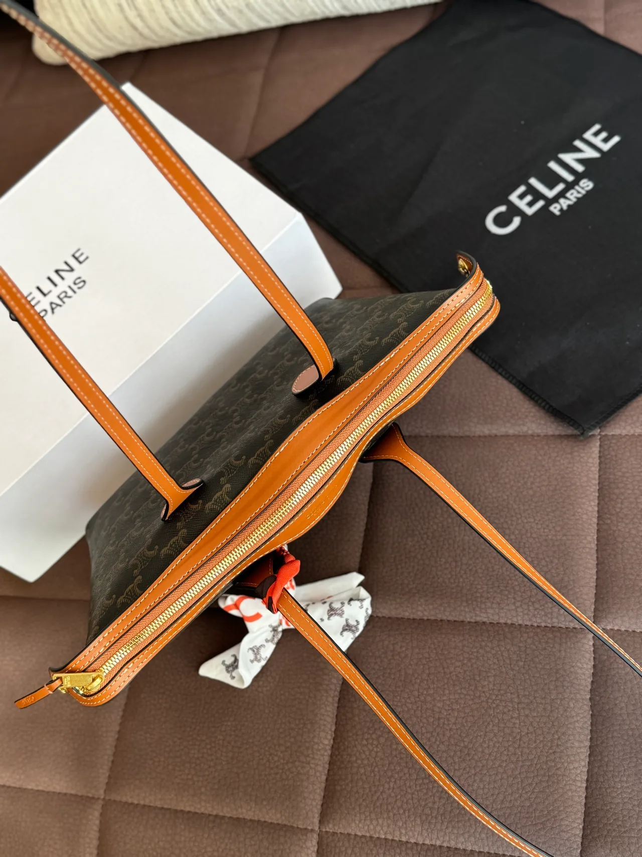 Celine Monogram Tote in Brown · view 5