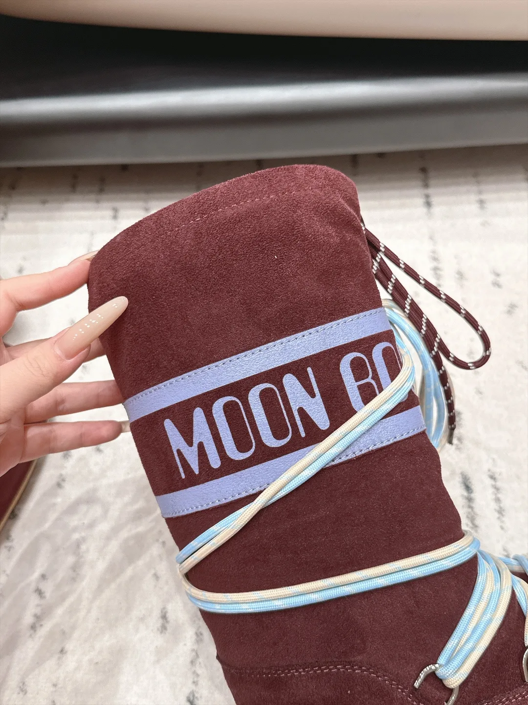 Moon Boot Suede-Look Snow Boots in Burgundy · view 8