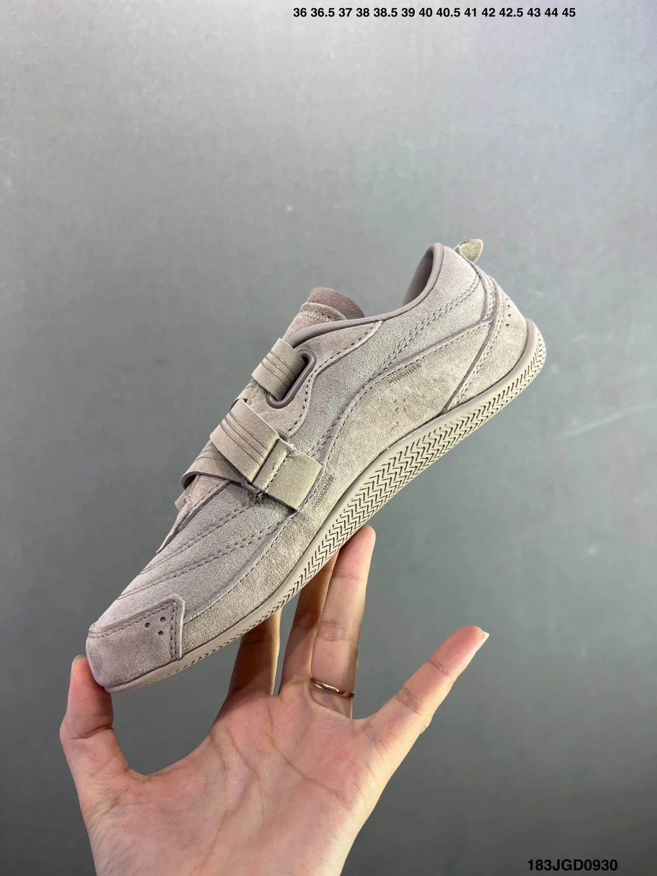 Adidas Suede-Look Strap Low-Top Sneakers in Grey · view 3