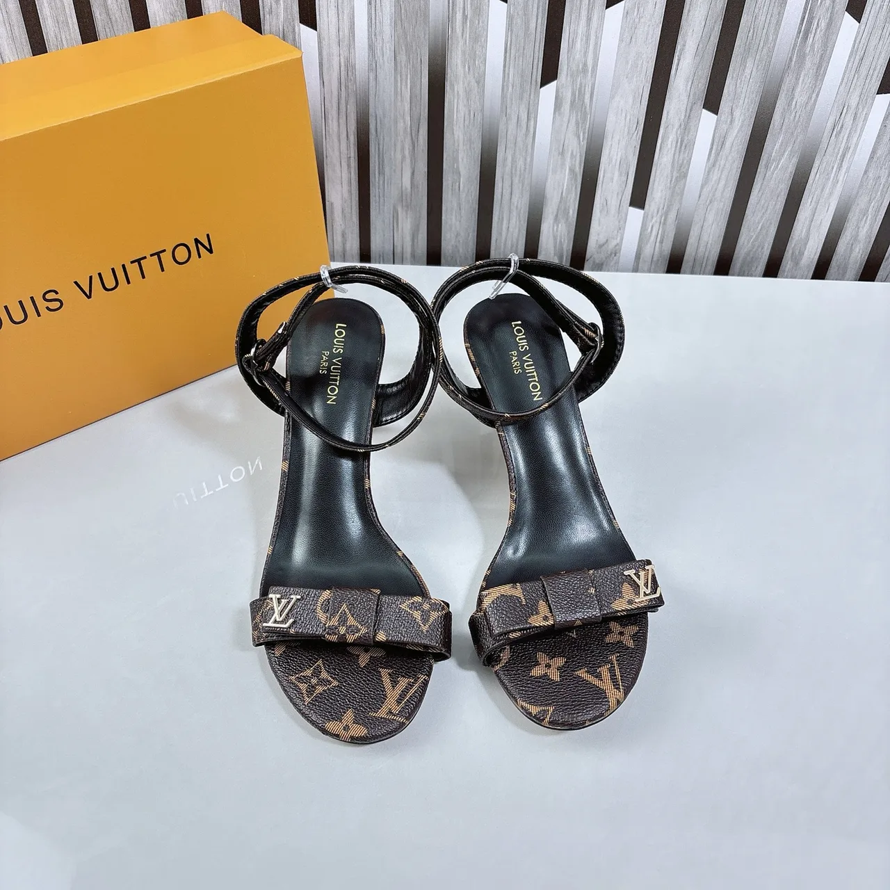 Louis Vuitton Monogram Ankle Strap Sandals in Brown · view 1