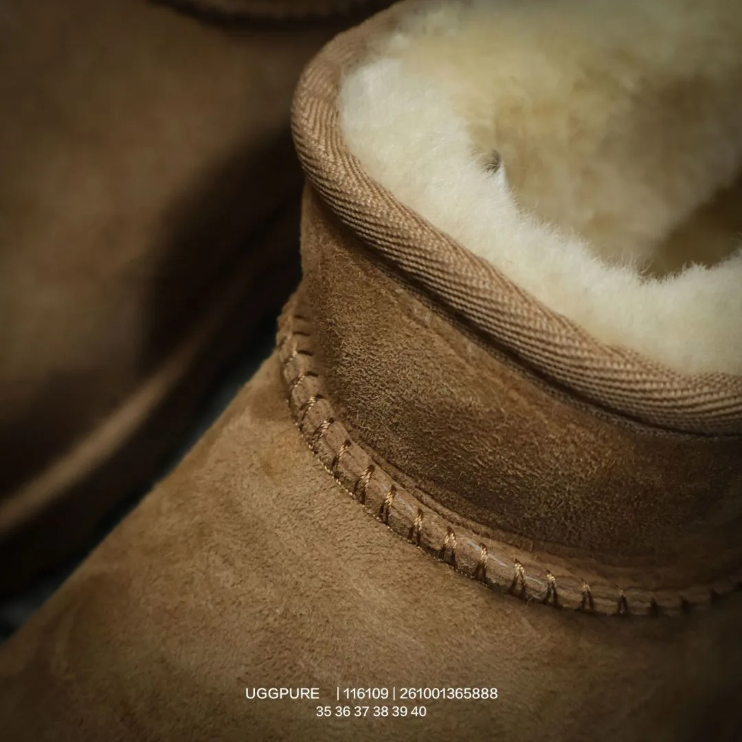 UGG Wool Suede-Look Round-Toe Ankle Boots in Brown · view 8