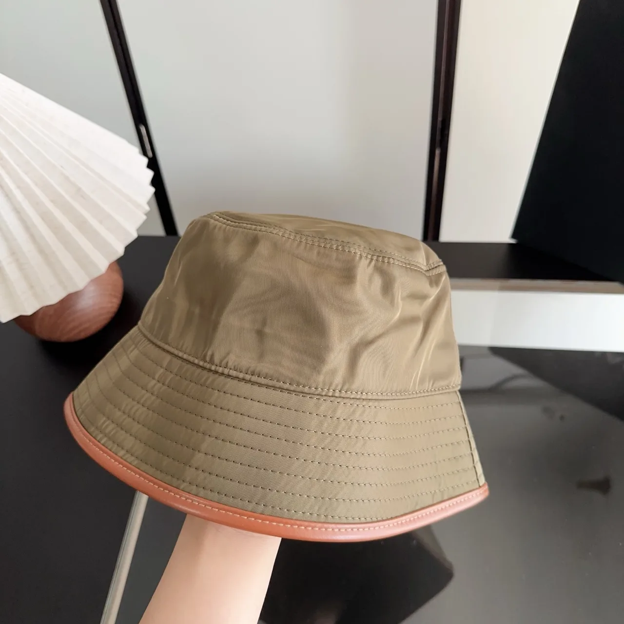 Prada Bucket Hat in Tan · view 3