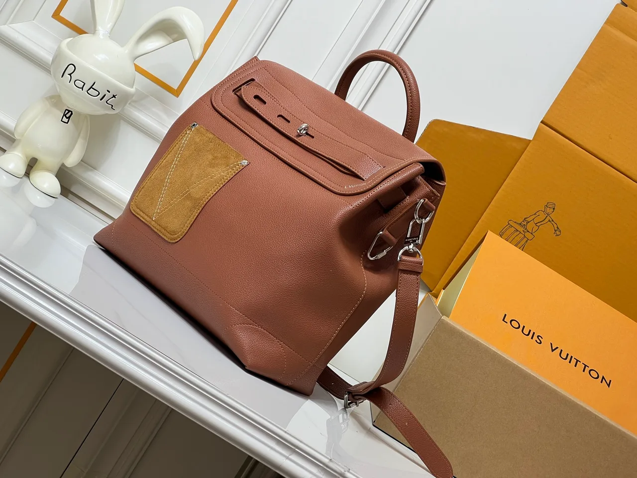 Louis Vuitton Cowhide Smooth Top-Handle Bag in Brown · view 3