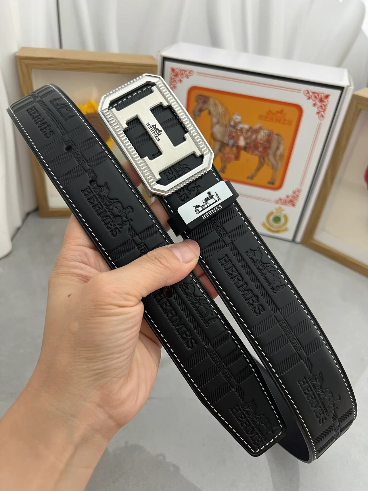 Hermes Buckle Belt in Black · view 4
