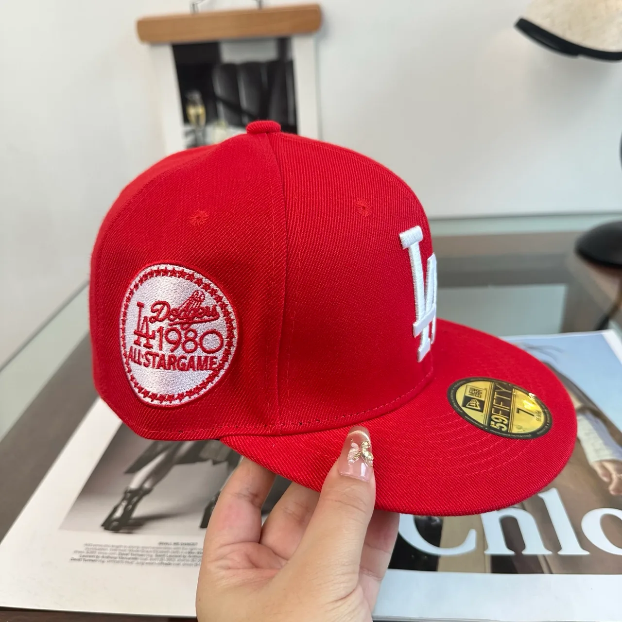 New Era LA fitted graphic cap in Blue & Yellow & Red & Black & White · view 7