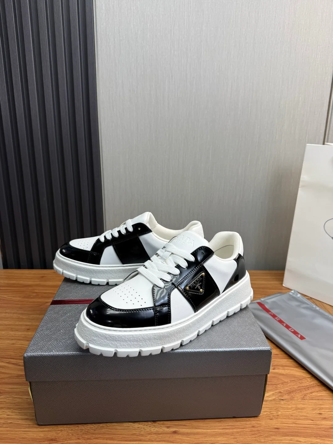 Prada Cowhide Sneakers in White · view 3