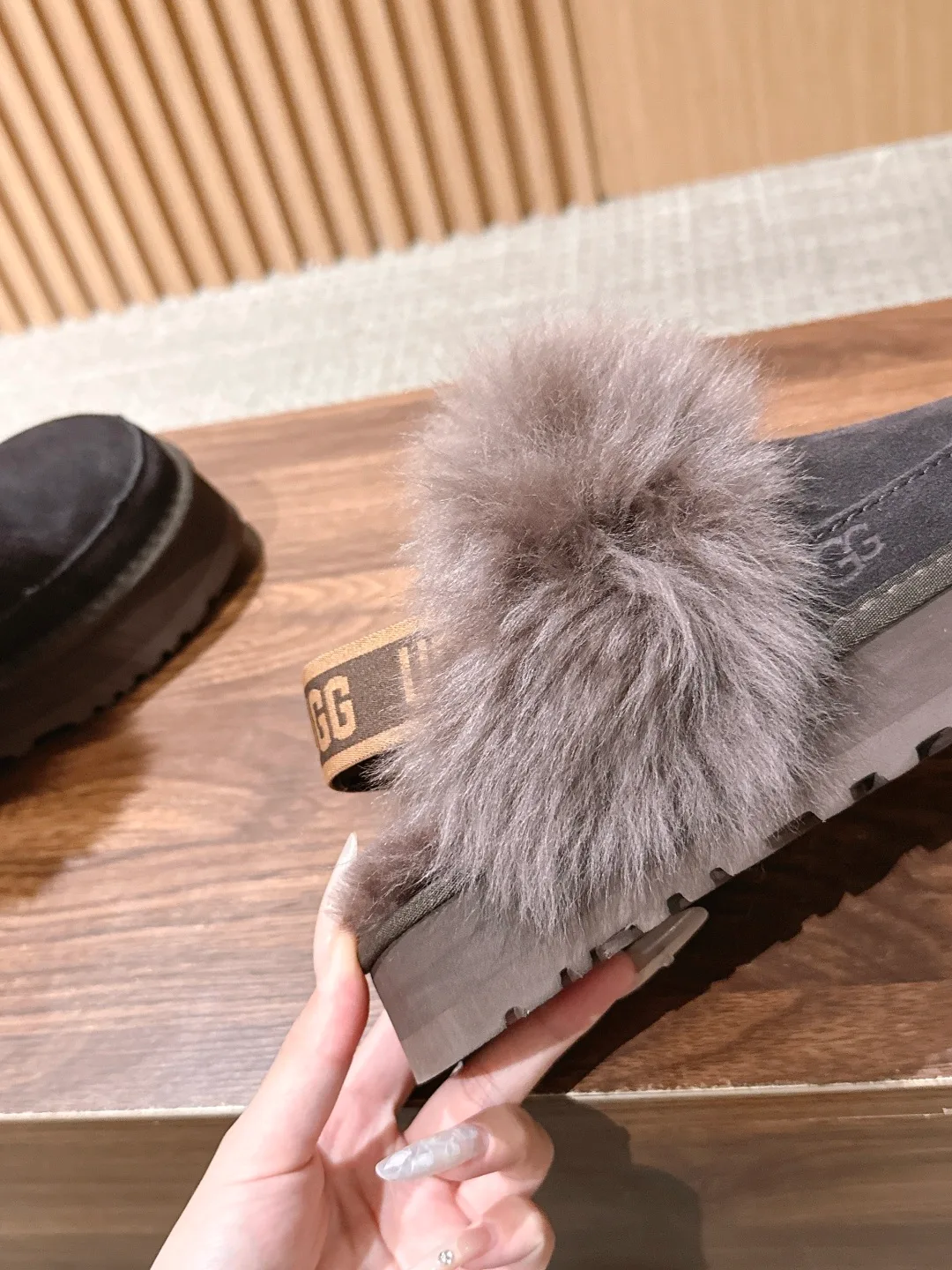 UGG Suede-Look Mules in Grey · view 7