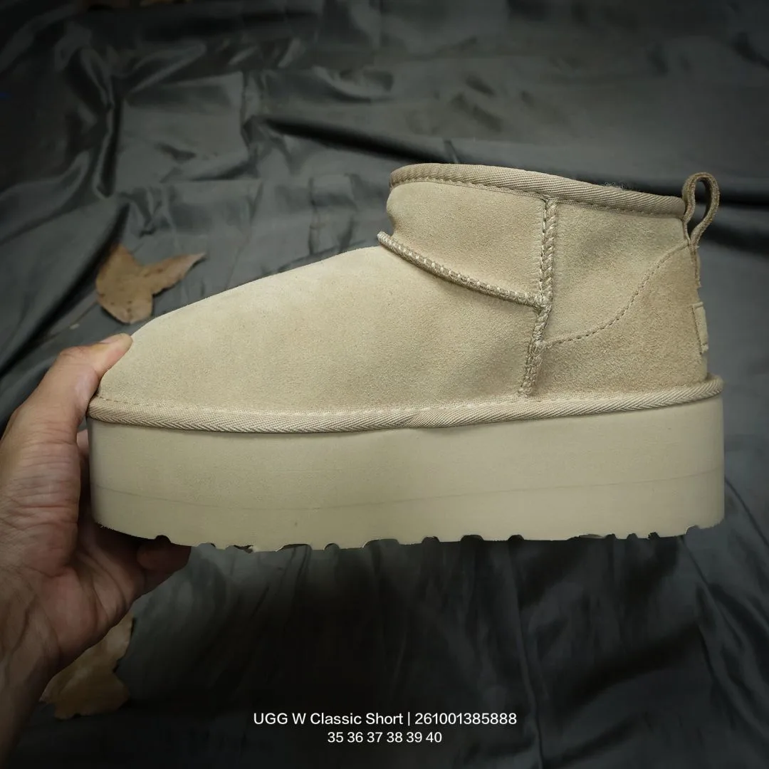 UGG Wool Ankle Boots in Beige · view 3