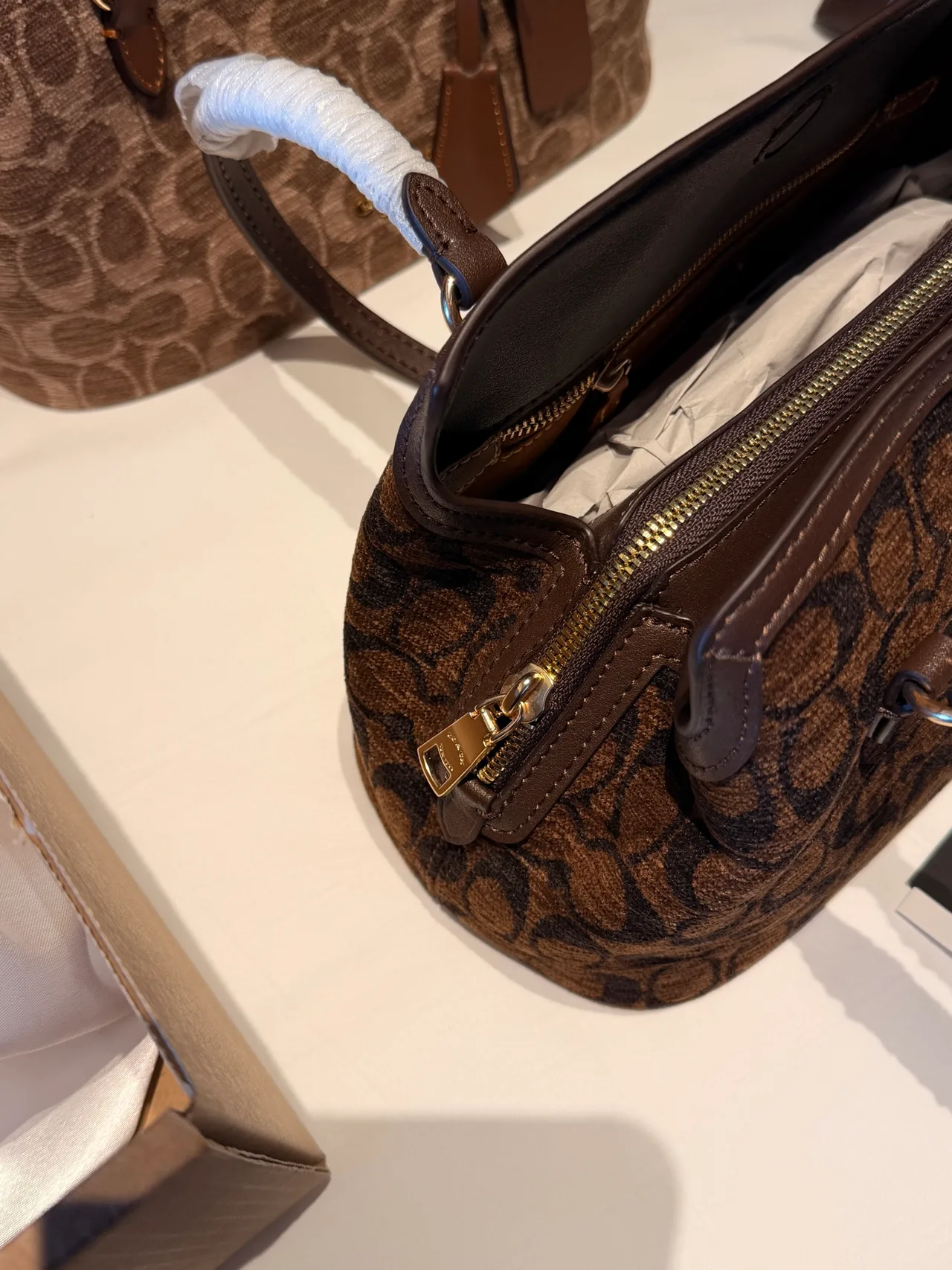 Coach Smooth Zip Satchel in Brown · view 6