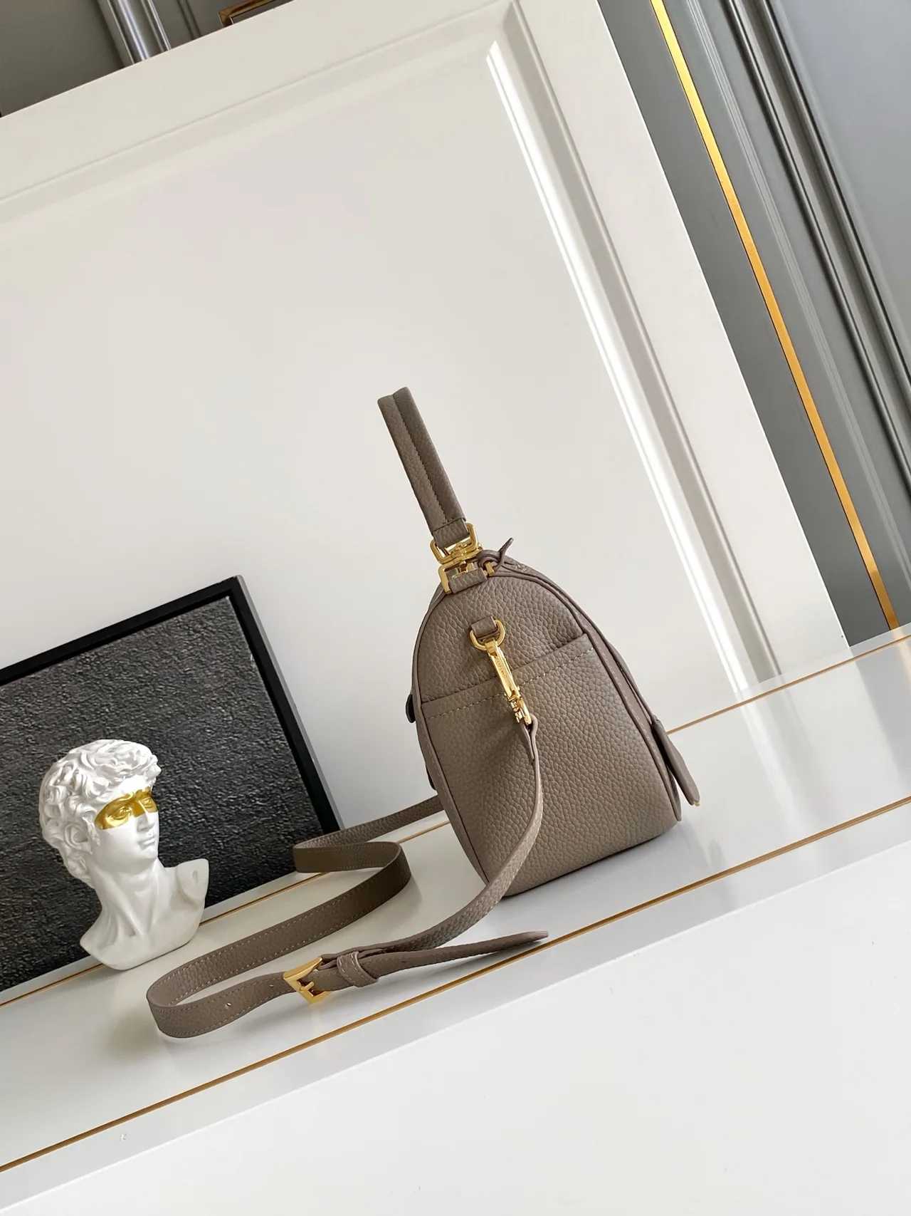 Prada Calfskin Hobo Bag in Grey · view 2