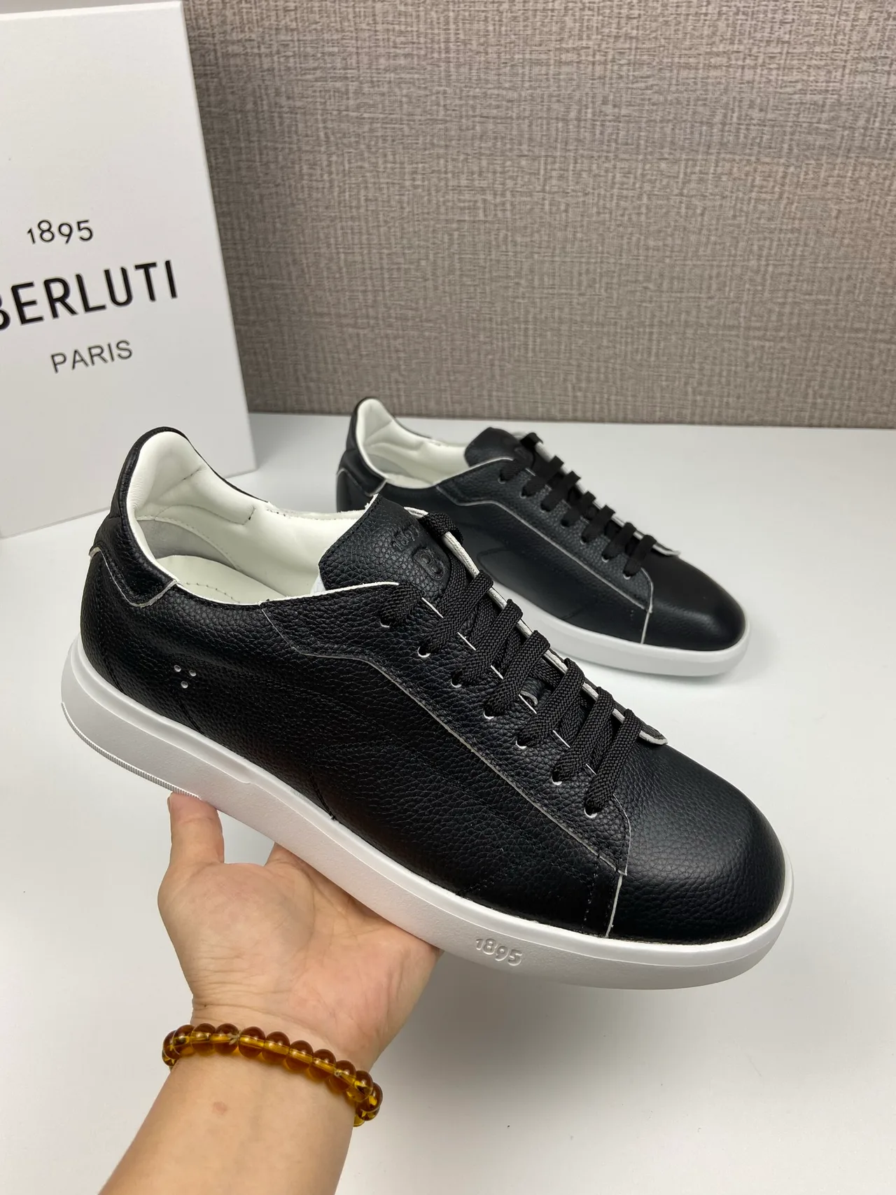 Berluti Leather Sneakers in Black · view 1