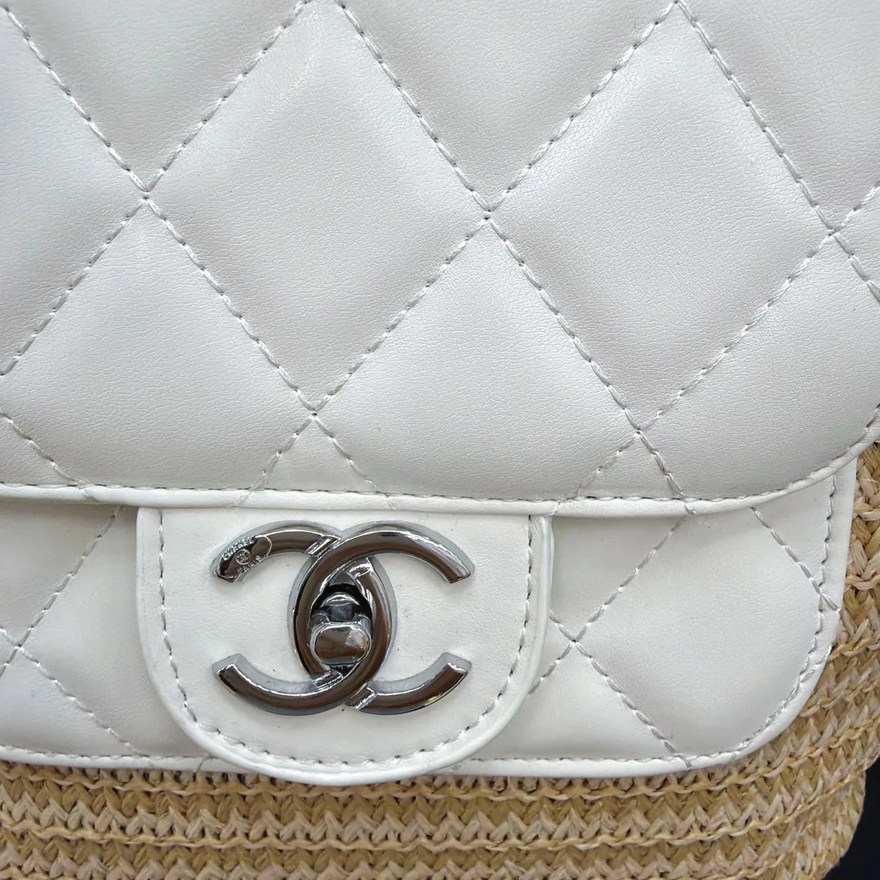 Chanel Woven Chain Tote in Beige · view 6