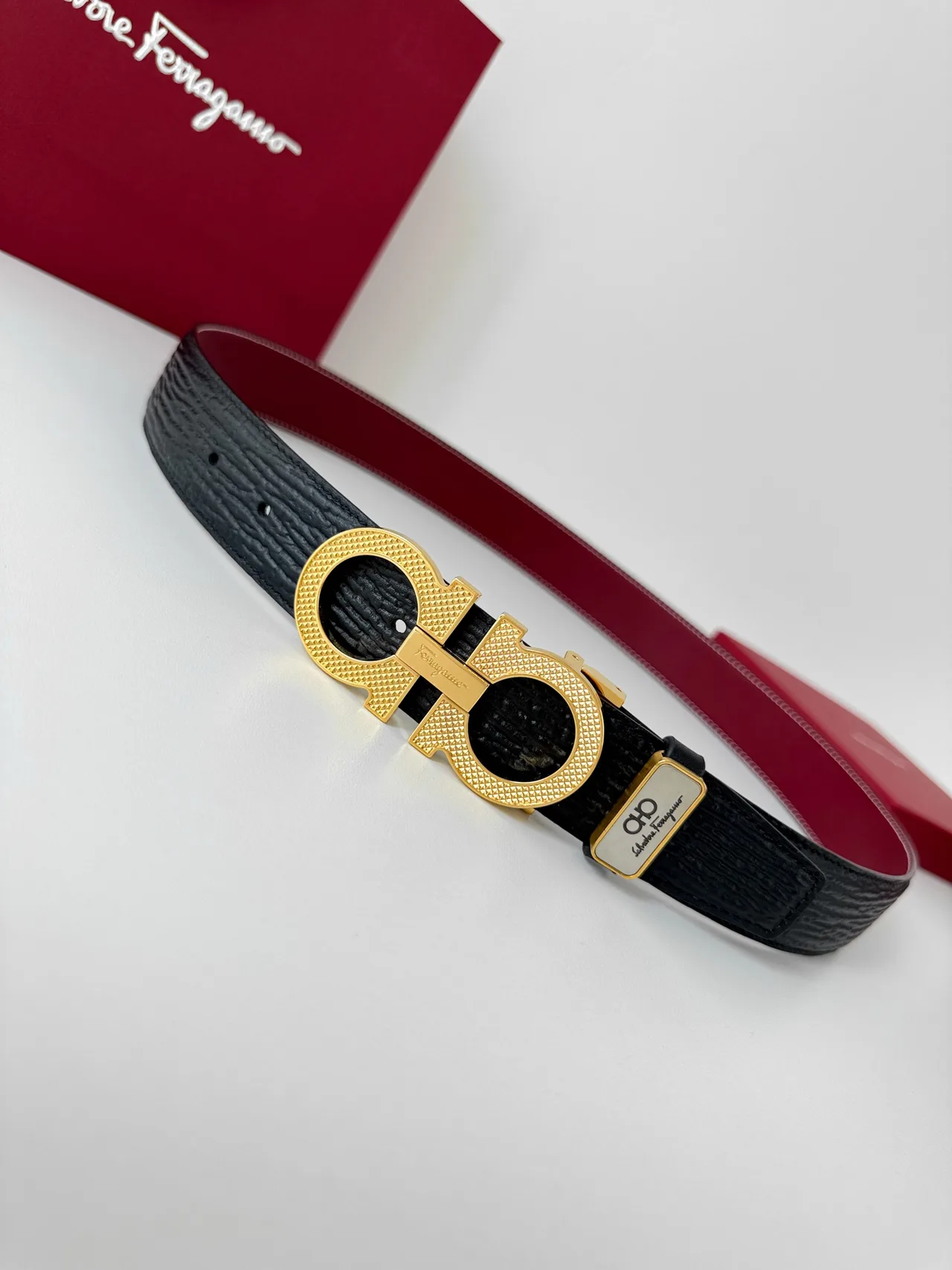 Ferragamo Reversible Gancini Belt in Black · view 3
