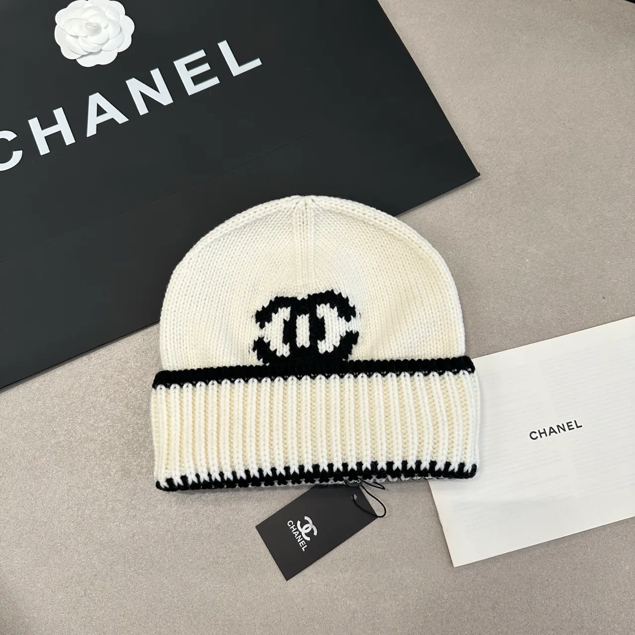 Chanel Beanie in Black & White & Grey · view 2