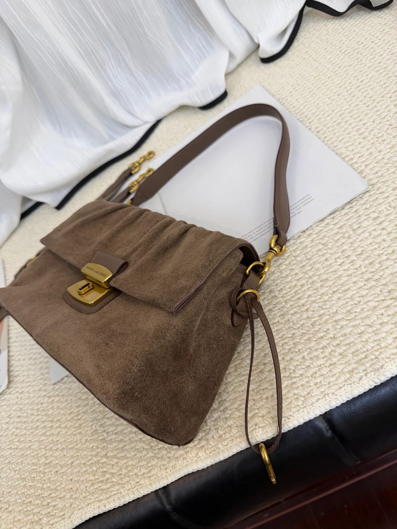 Marc Jacobs Cowhide Suede-Look Top-Handle Bag in Brown · view 5