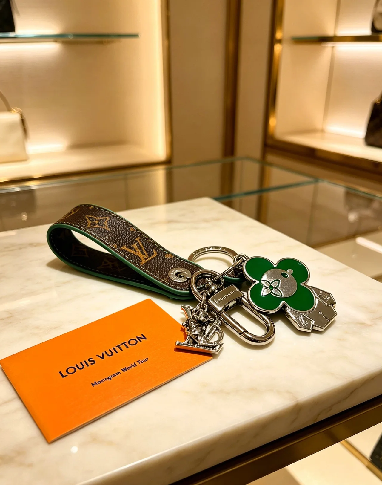 Louis Vuitton Flower Strap Keychain in Brown · view 2