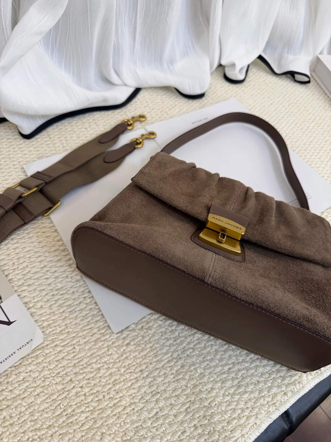 Marc Jacobs Cowhide Suede-Look Top-Handle Bag in Brown · view 6