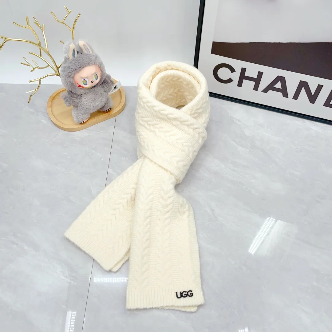 UGG Wool Embroidered Hat Scarf and Gloves Set in White · view 4