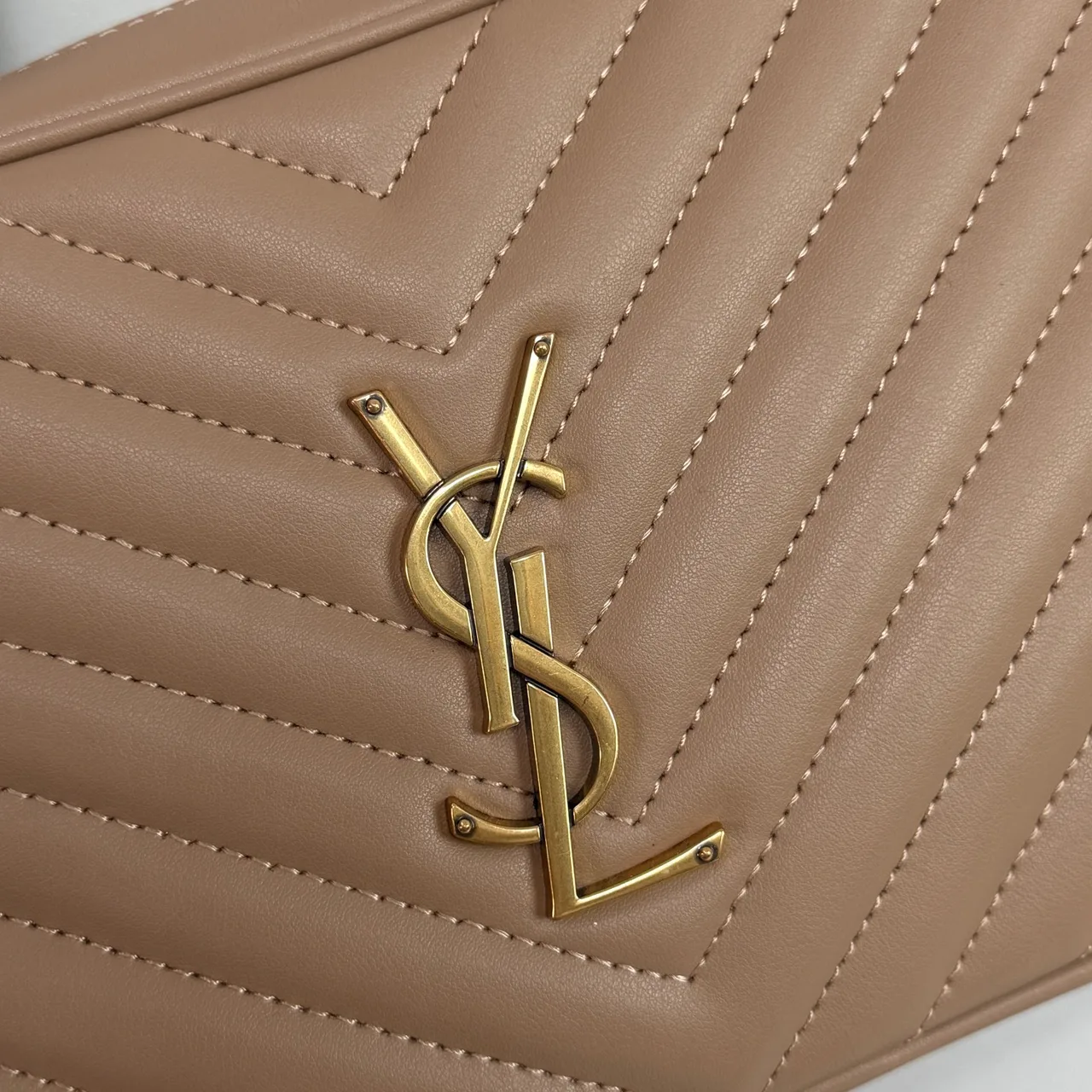 Saint Laurent Quilted Handbag in Beige · view 7