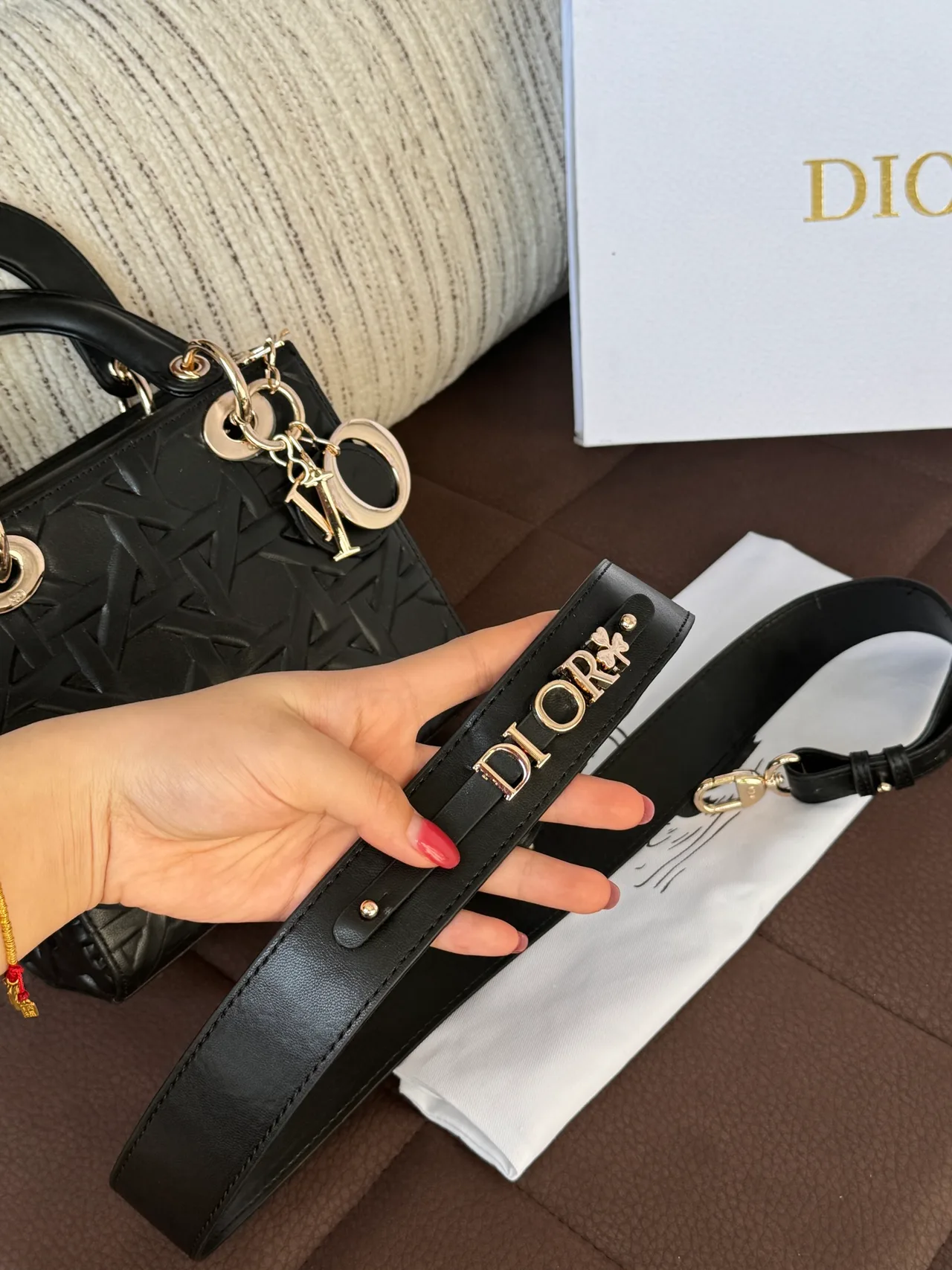 Dior Cannage Top-Handle Bag in Black & White · view 6