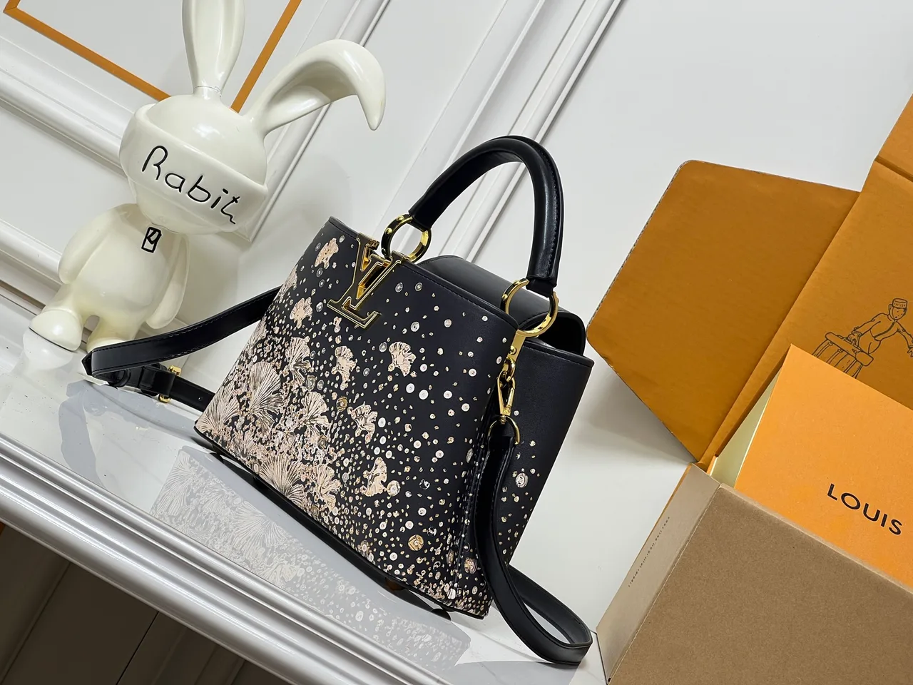 Louis Vuitton Cowhide Top-Handle Bag in Black · view 3