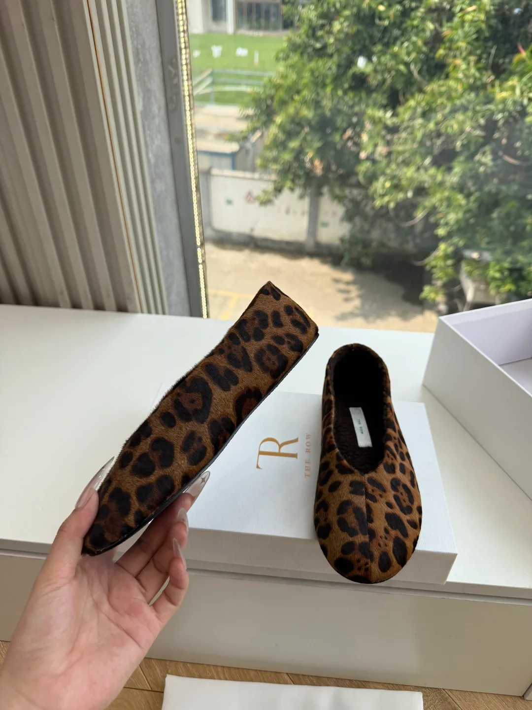 The Row Cowhide Smooth Round-Toe Loafers in Brown · view 5