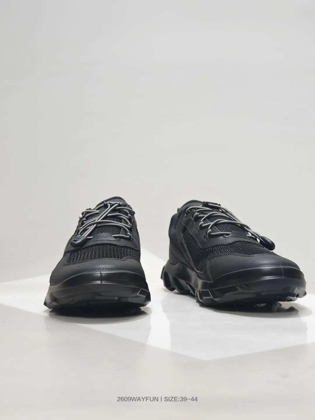 Chunky Lace-Up Sneakers in Black · view 3