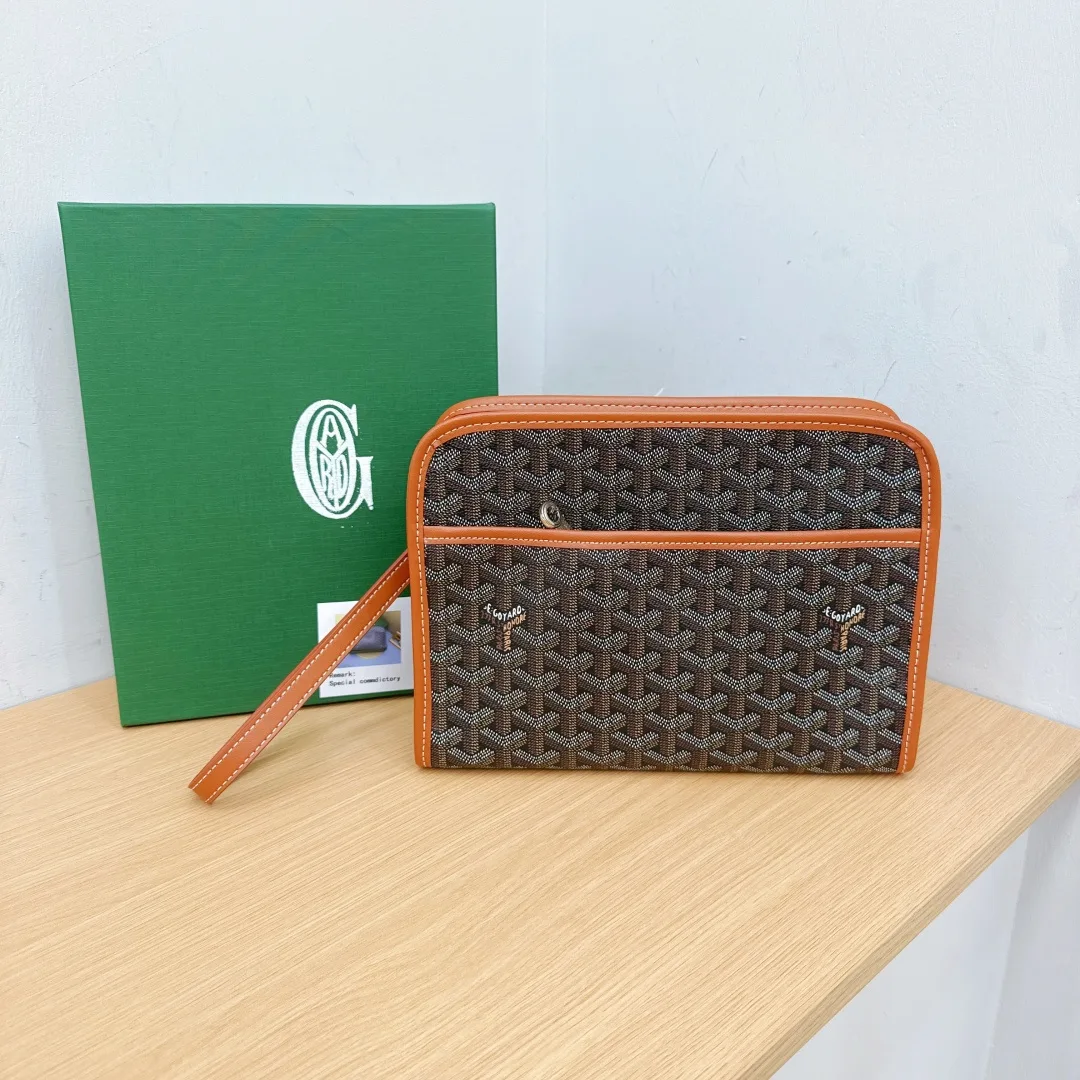 Goyard Zip Wristlet Pouch in Black & Brown & Green & Grey & Blue · view 2
