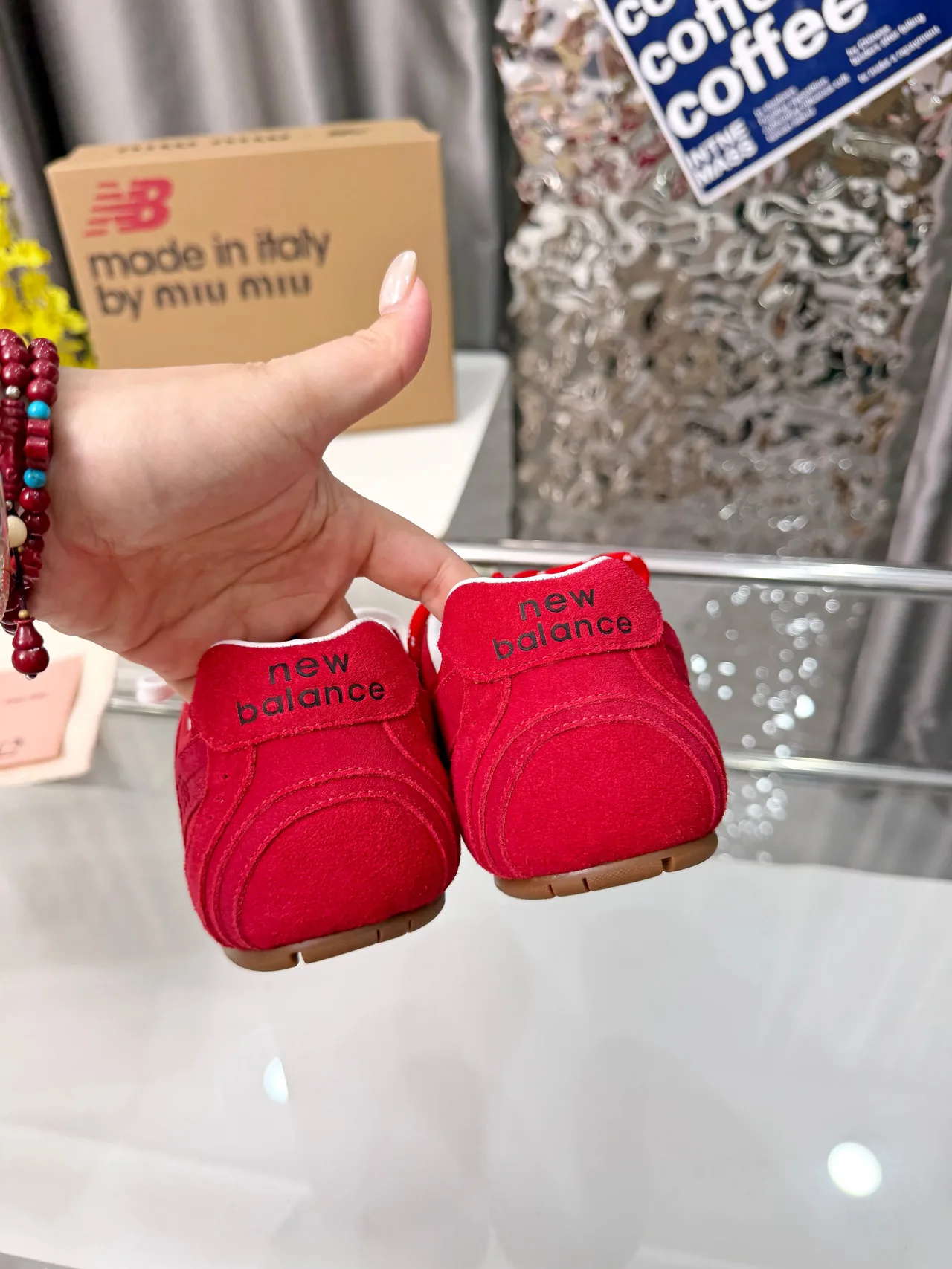 Miu Miu Cowhide 530SL Sneakers in Red · view 8