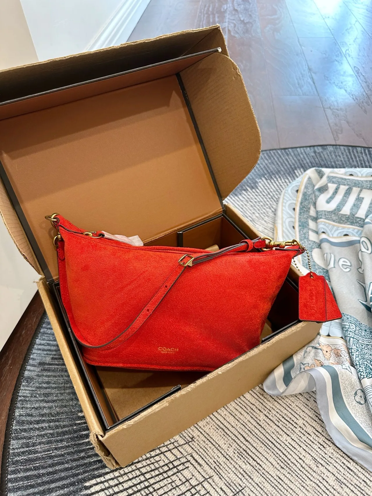 Coach Demi Shoulder Bag in Brown & Red & Black · view 2