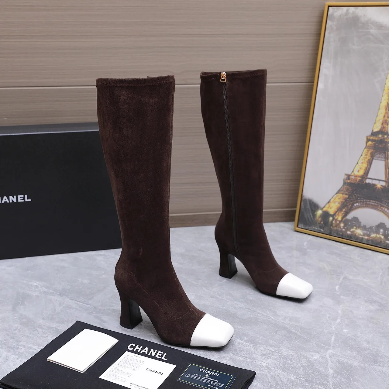 Chanel Cowhide Boots in Brown · view 6