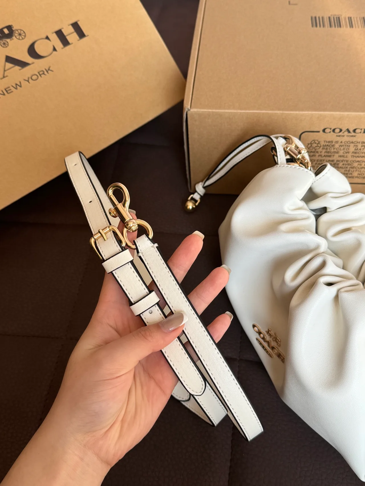 Coach Smooth Clutch in White · view 7
