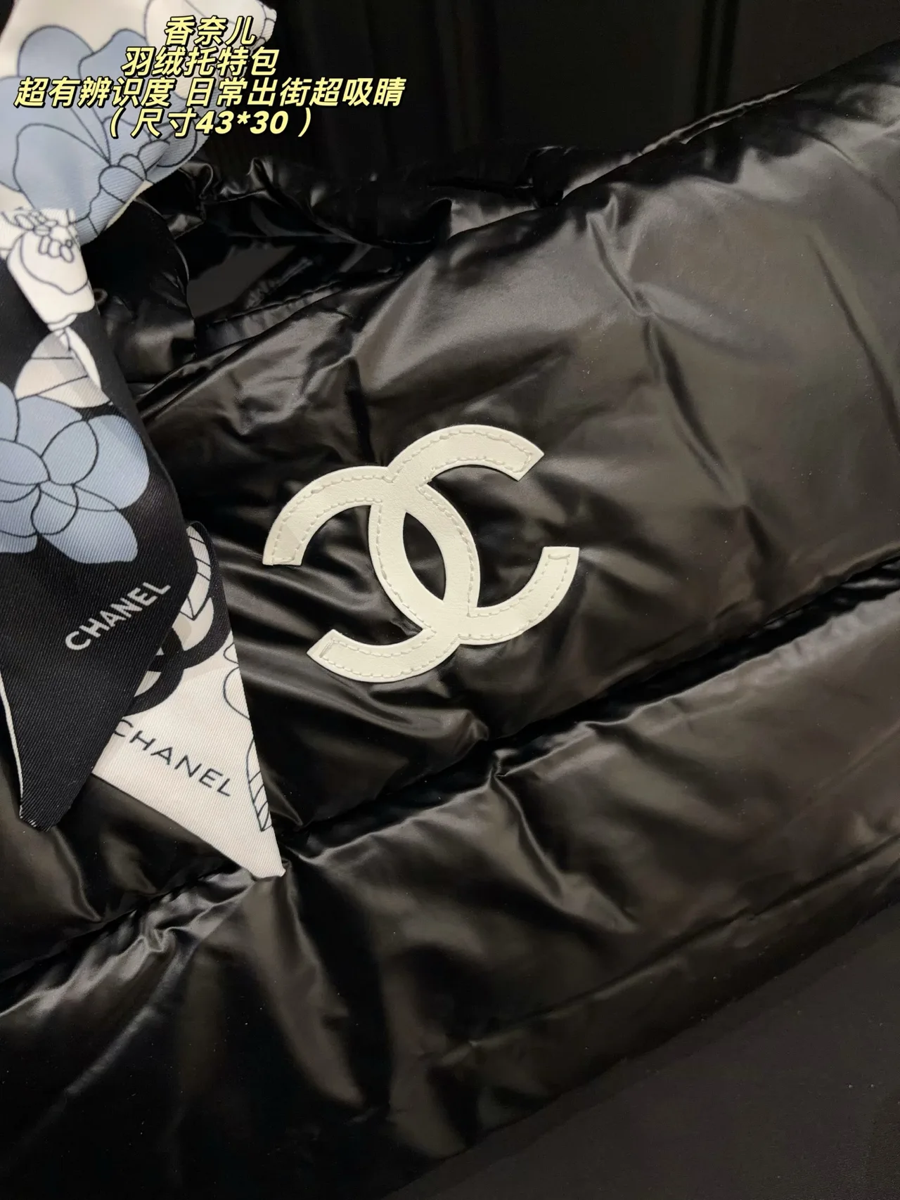 Chanel Nylon Quilted Tote in Black · view 8