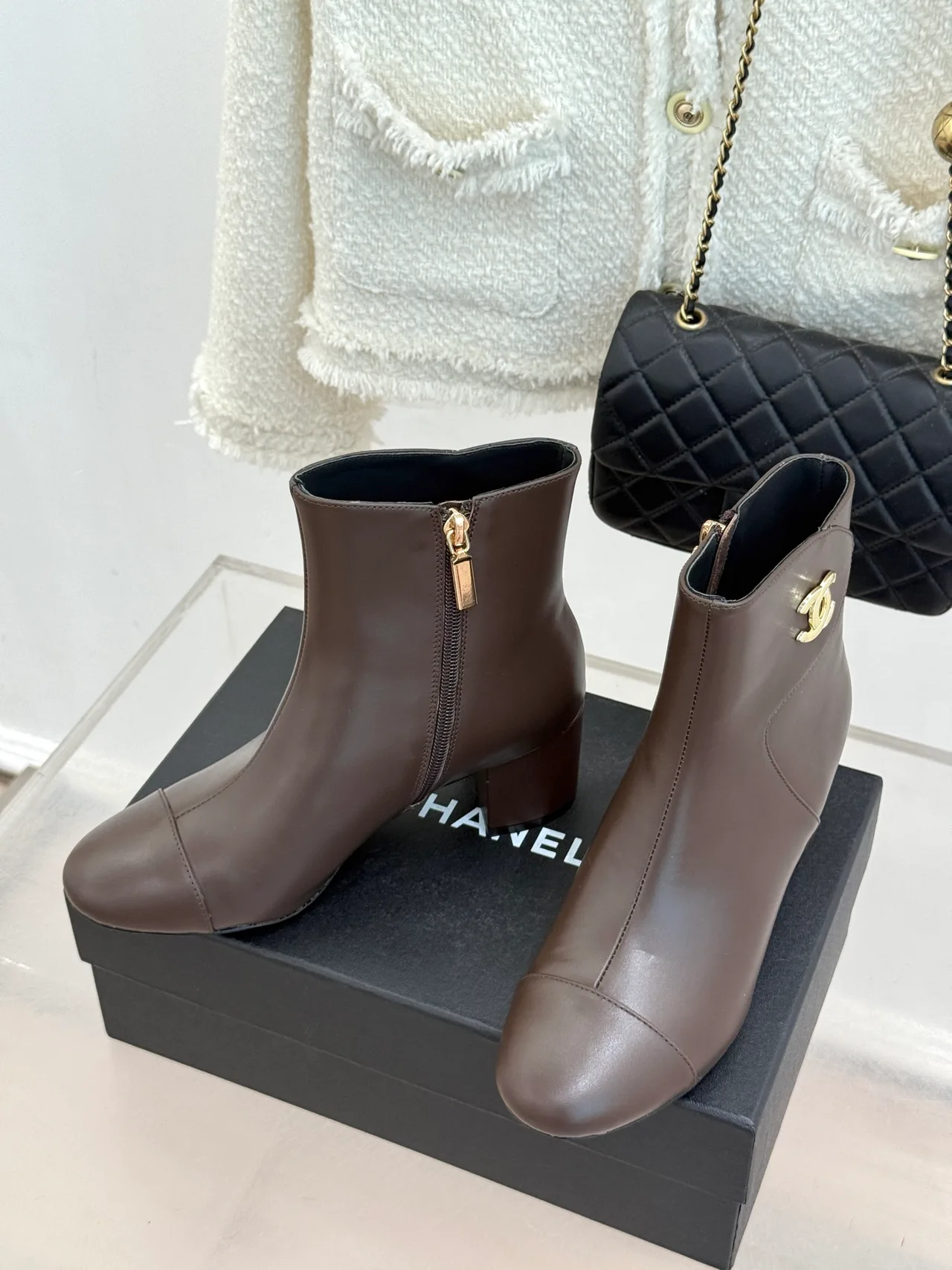 Chanel Ankle Boots in Grey · view 2