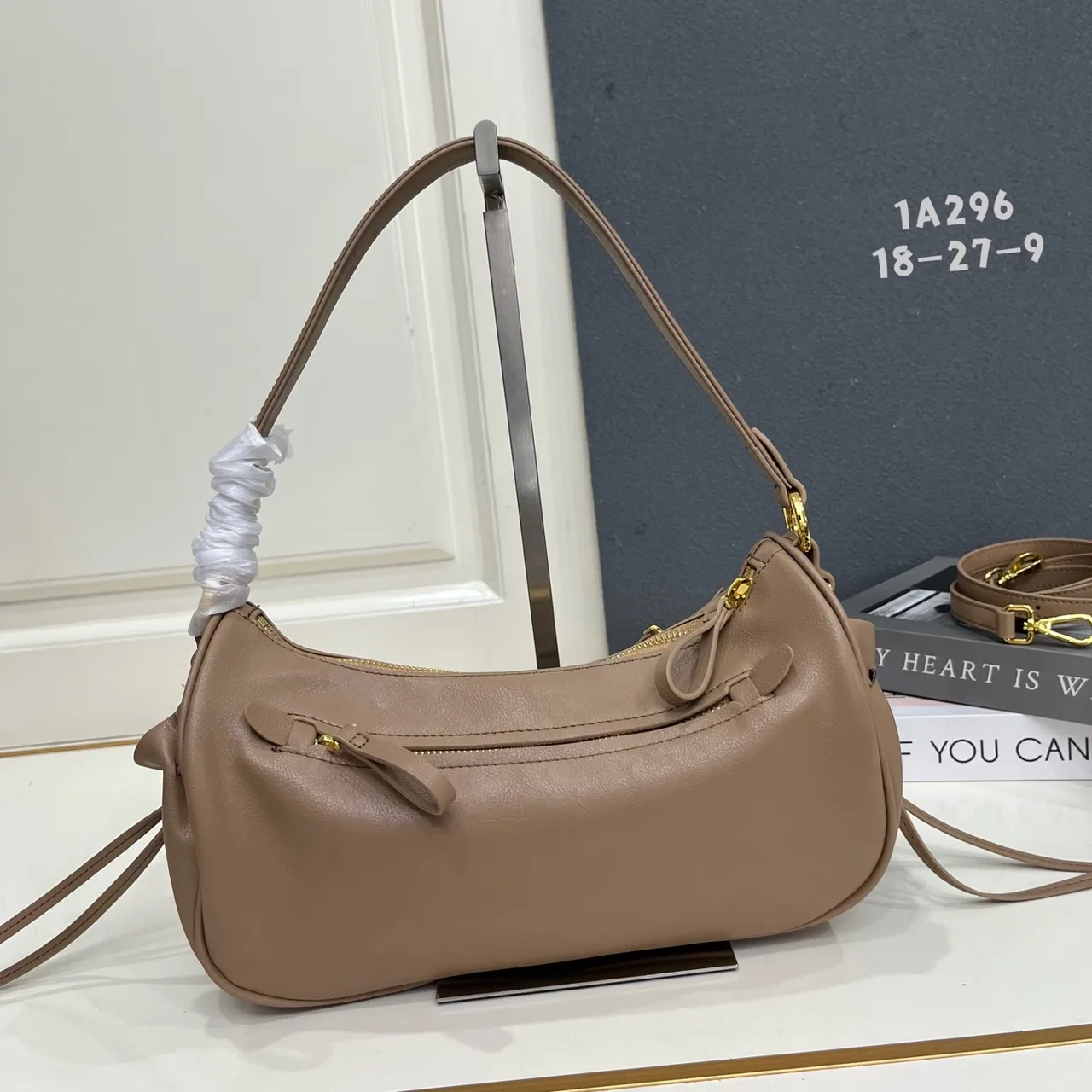 Prada Leather Hobo Bag in Grey · view 2