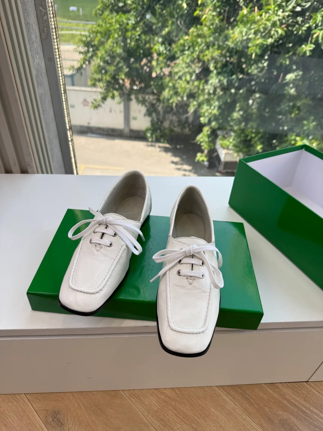Bottega Veneta Cowhide Boat Shoes in White · view 4