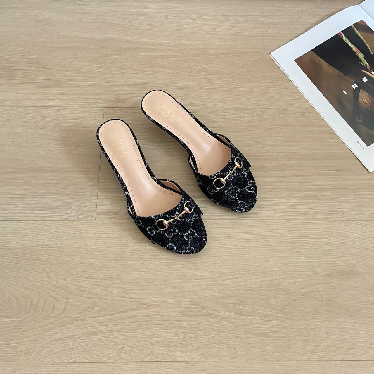 Gucci Canvas Mules in Black · view 3