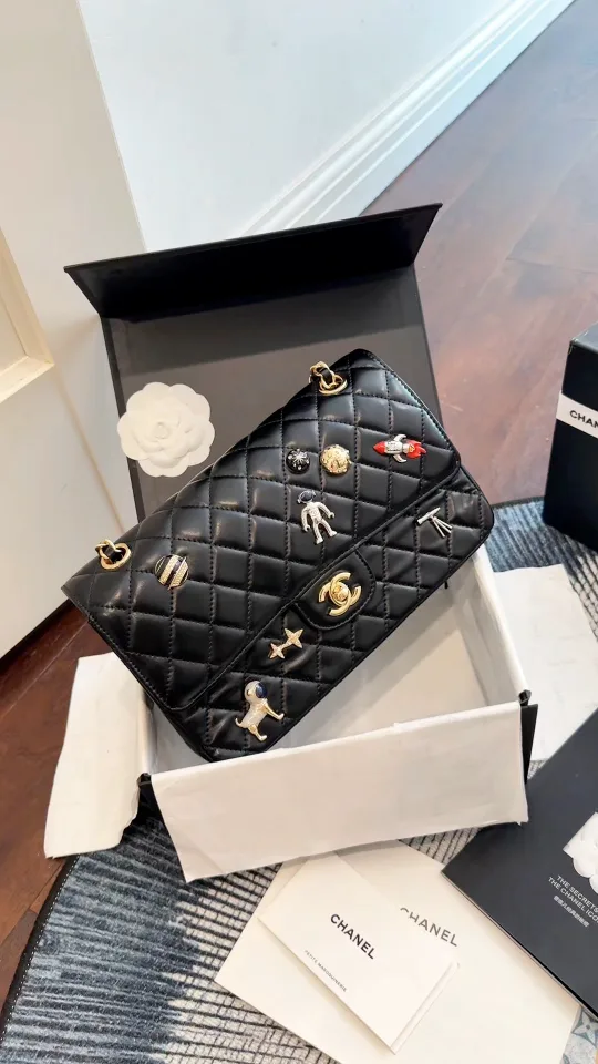 Chanel Decorated Flap Shoulder Bag in Black · view 2